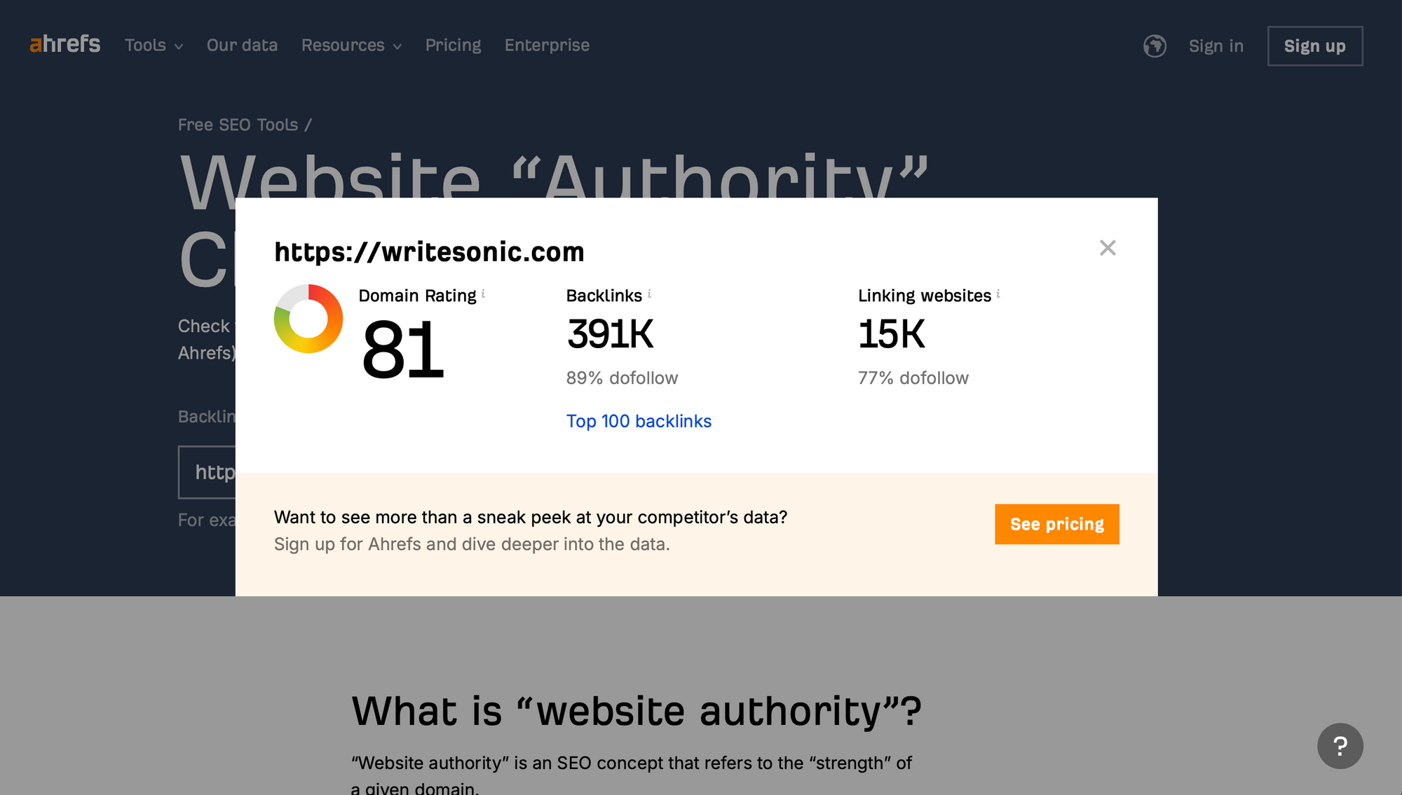 Website Authority Checker - Free SEO Tools